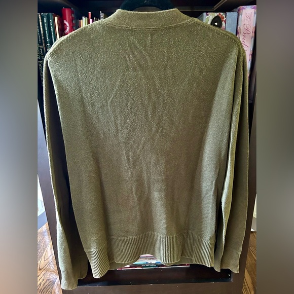 ALEX MILL Marshall Cardigan Sweater in Deep Olive Green - Picture 3 of 3